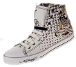 ED HARDY by Christian Audigier High Rise Mens Canvas Shoes Dragon Off White/Orange
