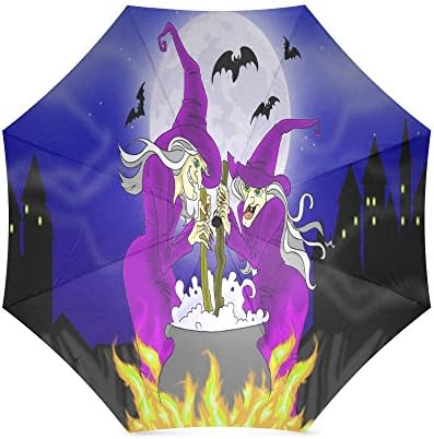 Happy Halloween's Day Gifts Scary Ghosts Custom Folding Portable Outdoor Rain /Sun Umbrella Beach Travel Shade Sunscreen For Women/Men