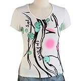 IMAGE OF Jessie G. Women's Printed Scoop Neck Tee - White Large