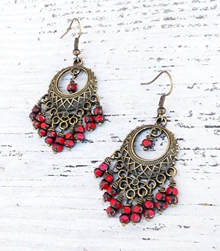 Beaded Picasso Chandelier Earrings Bohemian Wedding Gift For Her Christmas Present Handmade Earrings Boho Earrings Beaded Jewelry