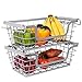BirdRock Home Wire Basket for Storage - Set of 2 Baskets - Stackable - Hanging â€“ Wall Shelf - Fruit Vegetable Organization â€“ Pantry Cabinet - Metal Bin for Kitchen Counter â€“ Bathroom Shelves Storage