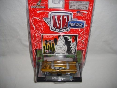 M2 MACHINES 1:64 SCALE 12 DAY OF CHRISTMAS FIVE GOLDEN RINGS GOLD 1957 FORD FAIRLANE DIE-CAST COLLECTIBLE, M2 MACHINES AUTO DREAMS FORD FAIRLANE DIE-CAST