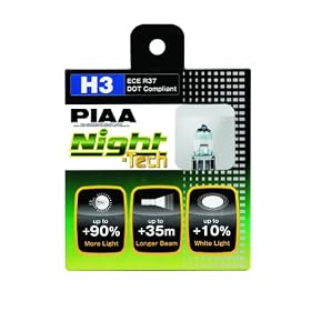 PIAA 10703 Night Tech 55 Watt H3 Upgrade Bulb - Pair