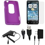 GTMax Purple Soft Rubber Silicone Skin Protector Cover Case + Clear LCD Scr ....