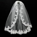 Womens Elbow Length Lace Bridal Veil Headpiece Accessory
