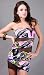STILES Printed Mesh Inset Strapless Dress Pink image 3