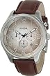 Fossil #FS4515 Men's Analog Taupe Degrade Dial Leather Strap Watch