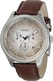 Fossil #FS4515 Men's Analog Taupe Degrade Dial Leather Strap Watch