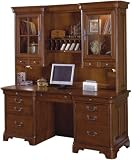 72W Solid Wood Computer Credenza with Hutch
