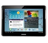 Galaxy Tab 2 WLAN 16 GB P5110 - Titanium Silver + Neopren-Hülle schwarz & rot mit Aufbewahrungsfach vorne LNEO-10 - bis 25.9 cm (10,2 Zoll)