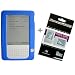 Blue Color Amazon Kindle 2 E-Book Reader Silicone Rubber Skin Case + Kindle2 Anti Scratch LCD Screen Protector