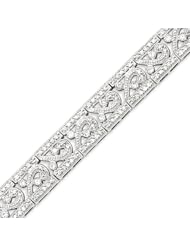 Sterling Silver Fancy CZ Bracelet - 7 Inch