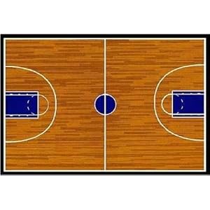 LA Rug Basketball Court Rug 39x58 by 