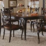 Round Leg Dining Table with 1-18" leaf by Hooker Furniture - Black Rub-thro ....