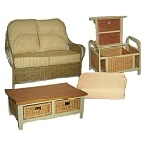 Reformation Cane Conservatory Furniture 4 Piece Suite Set Clay