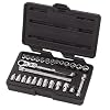 GearWrench 891427 27 Piece 1/4-Inch Drive (13mm) Pass Thru Ratchet Set with Locking Flex-Head
