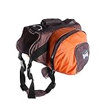 Lifeunion Collapsible Dog Pack Hound Travel Camping Hiking Backpack Saddle Bag Harness for Medium and Large Dog (Orange, L)