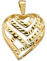 Aloha Heart Pendant in 14K Yellow Gold - 30mm