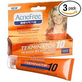 AcneFree Terminator 10, 1-Ounce Tube (Pack of 3)