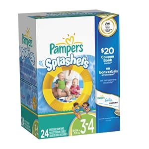 Pampers Splashers Disposable Swim Pants Size 3-4, 24 Count