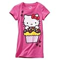 Girls' Hello Kitty Pink Short-Sleeve Cupcake Graphic Tee