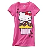 Girls' Hello Kitty Pink Short-Sleeve Cupcake Graphic Tee L