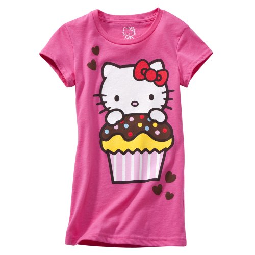 Girls' Hello Kitty Pink Short-Sleeve Cupcake Graphic Tee