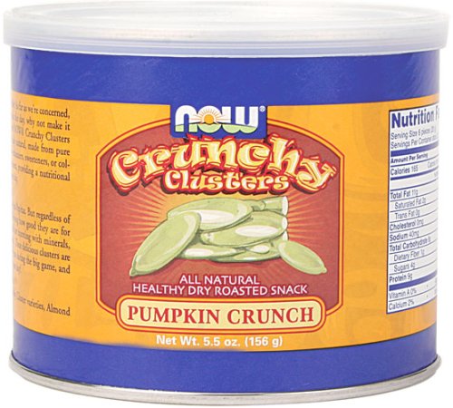 NOW Foods Pumpkin Seed Crunch, 5.5 Ounce Fiber Can (Pack of 4) by NOW Foods
