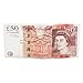 TrendsBlue Premium British Pound 50 GBP Bill Money Print PU Leather Bifold Wallet