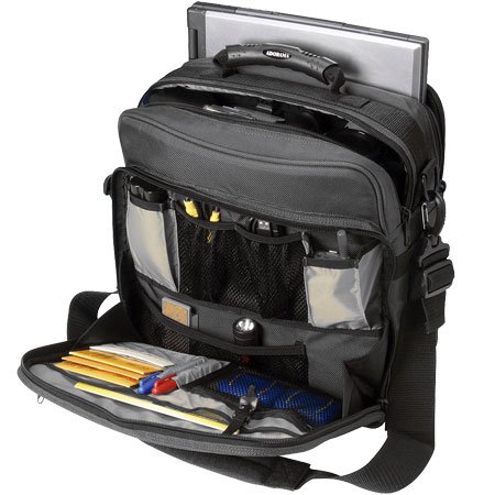 Adorama Commander Model Camera & Notebook System Bag, Gray, Water-Resistant Nylon, for 15