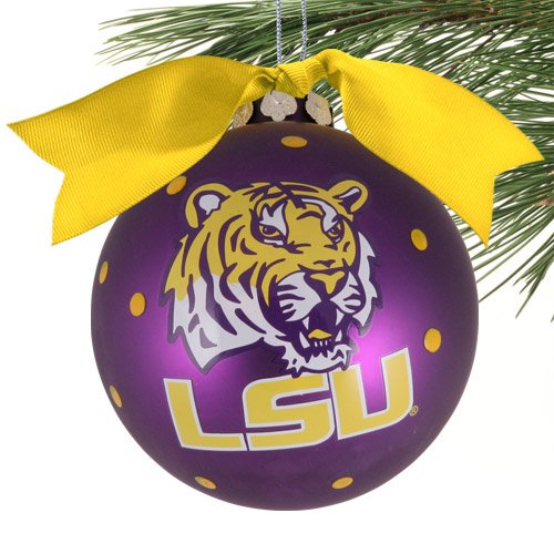 LSU Tigers Purple Team Logo Christmas Ornament