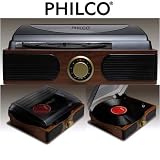 Philco Classic Wood Turntable Record Player