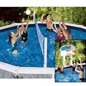 Swimline Pool Jam Above-Ground Swimming Pool Basketball and Volleyball Combo