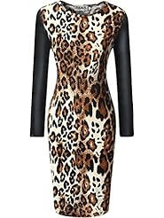 Nylon/Polyester Leopard Print Party Dress/Midi Dress 