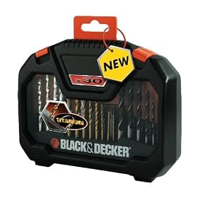 Black and Decker A7183 Titanium Drilling and Screwdriver Bit Accessory Set (30 Piece)