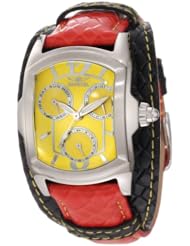 Invicta Womens 12260 Lupah Yellow Dial Red and Black Leather Watch