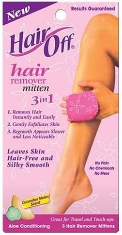 Hair Off Mitten, 3 Hair Remover Mittens (Pack of 2) by EMERSON HEALTHCARE