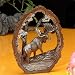 Moose Decoration Medium Faux Wood Bark Carving Statue