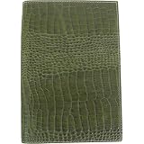 Olive Green Cavallini Gigante Embossed Leather Journal
