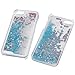 Yoption Transparent Plastic 3D Glitter Quicksand and Heart Liquid Case for Apple iPhone 5 5S SE