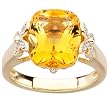 14K Yellow Gold Citrine and Diamond Ring