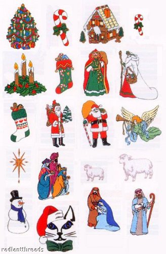 Bernina Deco/Brother Embroidery Machine Card #105 Christmas