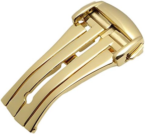 New 18mm Gold Stainless Steel Deployment Buckle Polish Clasp For Omega Seamaster