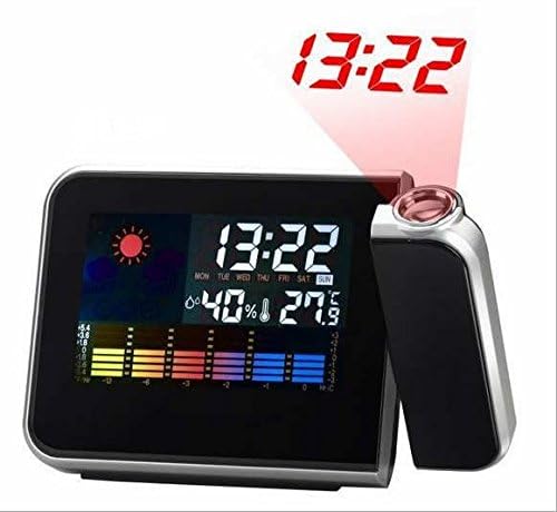 Digital Time Projector LED Weather Temperature Humidity Wall Projection Alarm Snooze Clock Calendar