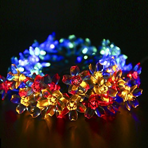 Liferit Christmas Bloom String Lights Solar Powered Fairy Light for Christmas,Pario,Outdoor,Gardens,Wedding,Party 50 Led Multicolor