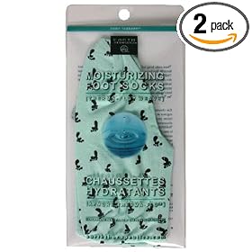 Earth Therapeutics Foot Therapy Moisturizing Foot Socks, 1 Pair (Pack of 2)