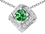 1.04 cttw 925 14k Gold Plated Silver Genuine Created Emerald Pendant