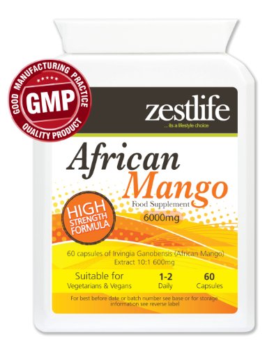 High Strength (6000mg) 100% Pure | African Mango 60 Capsules | Diet/Slimming/Weight Loss Pills | Premium GMP Supplement (High Quality Fat Burner)