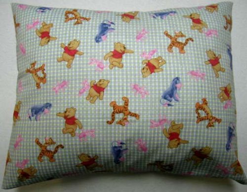 SheetWorld Crib / Toddler Baby Pillow Case - Percale Pillow Case - Pooh & Friends Green - Made In USA