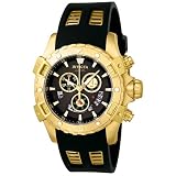 Invicta Men's 6326 Specialty Collection Chronograph 18k Gold-Plated Rubber Watch